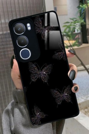Vivo Y19s Uyumlu Kelebek Tasarımlı Parlak Silikon Kılıf