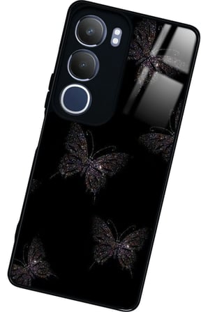 Vivo Y19s Uyumlu Kelebek Tasarımlı Parlak Silikon Kılıf