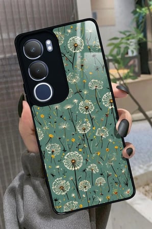 Vivo Y19s Uyumlu Karışık Çiçek Tasarımlı Parlak Silikon Kılıf