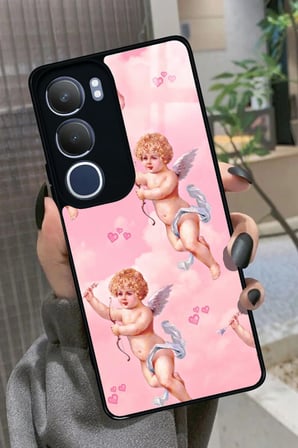 Vivo Y19s Uyumlu Melek Tasarımlı Parlak Silikon Kılıf
