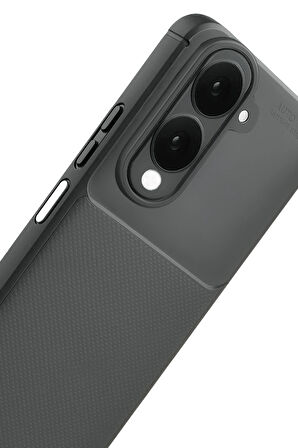 Vivo Y29S Kılıf Karbon Görünümlü Silikon Azn-Carbon