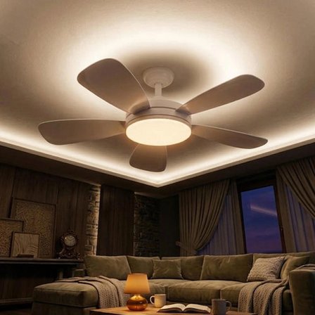 Sessiz Çalışma 6 Kanat ve Işıklı Uzaktan Kumandalı Tavan Tipi Vantilatör-Tavan Fanı 40W
