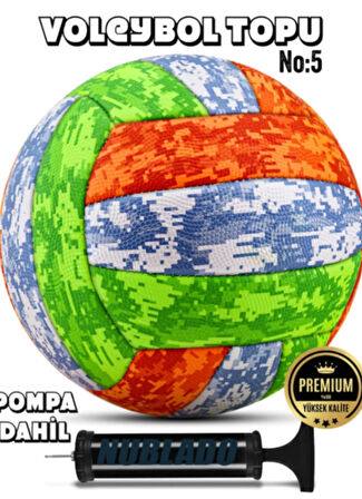 Voleybol Topu Soft Kamuflaj Pompalı SET Yumuşak Dokunuş Volleyball Renkli No:5.