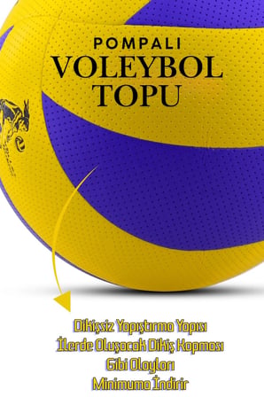 Profesyonel Voleybol Top Seti Yapıştırma Voleybol Topu Pompa Dahil Set Soft Touch İç-Dış Mekan Uygun 8 Panel Mavi 280 Gram
