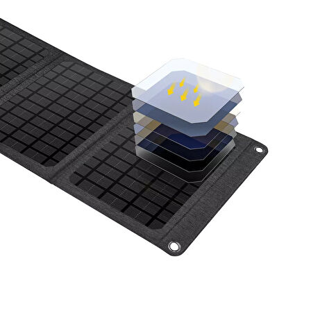 EcoCrystal 24W 4 Yapraklı Katlanabilir Güneş Paneli (Solar Panel)