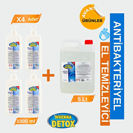 Antibakteriyel El Temizleyici 1000ml 4 Adet + 5 Lt. 1 Adet