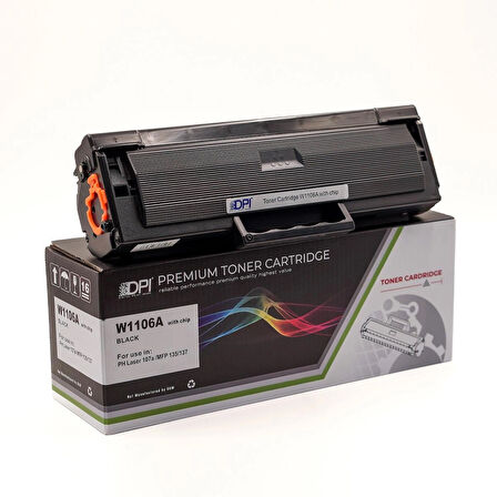 Dpi Toner HP W1106A CHİPLİ Siyah Muadil Toner – LaserJet Pro MFP M130 / M132 – 1.500 Sayfa