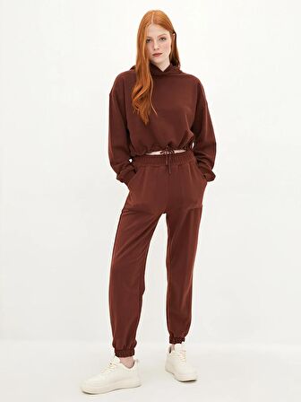 Kapüşonlu Düz Cep Detaylı Uzun Kollu Kadın Sweatshirt