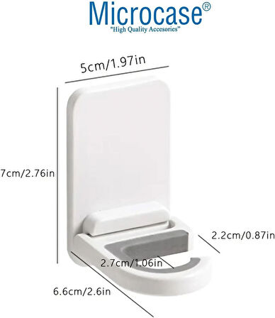 Microcase Yapışkanlı Kaymaz Süpürge Paspas Mop Havlu Eşya Tutucu - BEYAZ AL4799
