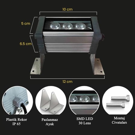 Ledly 3W 10 cm Wallwasher ( Duvar Boyama)