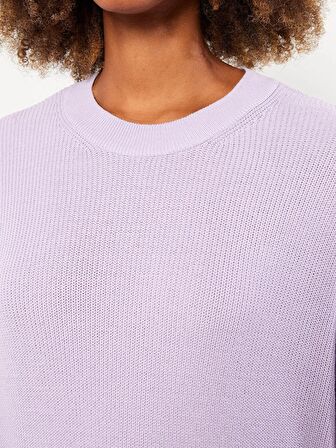 Bisiklet Yaka Düz Uzun Kollu Kadın Triko Kazak