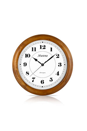 Masif Ahşap Sessiz Duvar Saati 40cm W2.40.m1