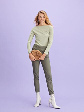 Kadın Dar Fit Düz Pantolon