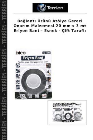 Bağlantı Ürünü Atölye Gereci Onarım Malzemesi 20 mm x 3 mt Eriyen Bant - Esnek - Çift Taraflı