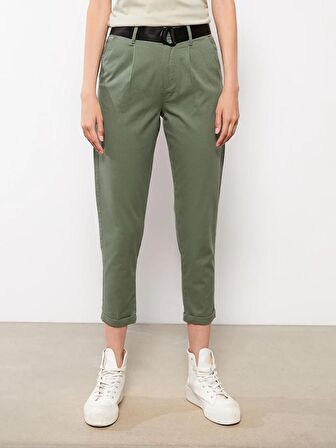Standart Fit Düz Gabardin Kadın Pantolon