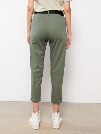 Standart Fit Düz Gabardin Kadın Pantolon