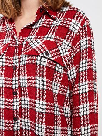 Ekose Uzun Kollu Kadın Gömlek