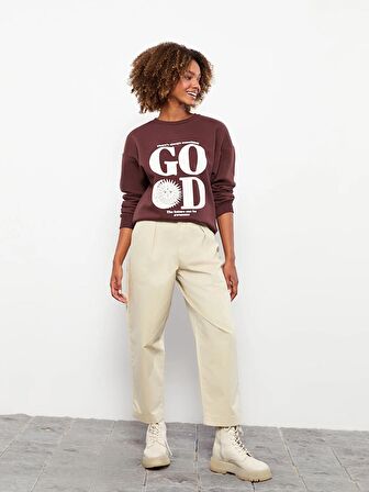 Rahat Kalıp Düz Gabardin Kadın Pantolon