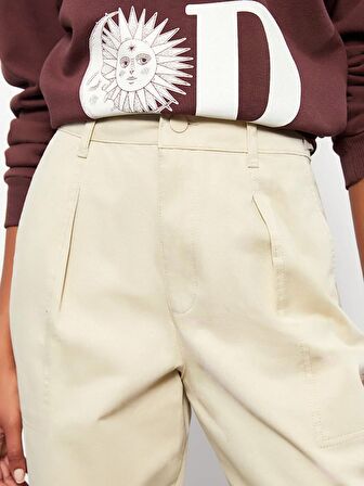 Rahat Kalıp Düz Gabardin Kadın Pantolon