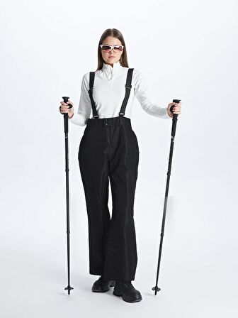 Standart Fit Reflektör Baskılı Kadın Kayak Pantolonu