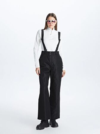 Standart Fit Reflektör Baskılı Kadın Kayak Pantolonu
