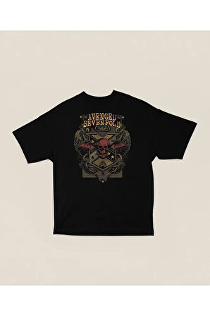 Avenged Sevenfold Baskılı Unisex Oversize Müzik Grubu Tişört