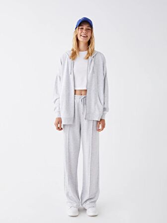 Kapüşonlu Oversize Kadın Fermuarlı Sweatshirt