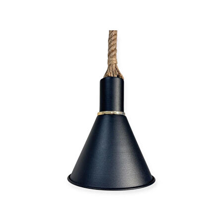 WIND LIGHTING KONİK HALATLI METAL SARKIT, E27 DUYLU, SİYAH/GOLD