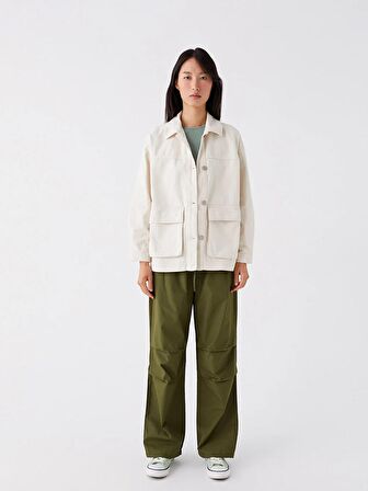 Kadın Beli Lastikli Düz Paraşüt Pantolon