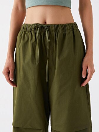 Kadın Beli Lastikli Düz Paraşüt Pantolon