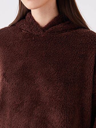 Düz Uzun Kollu Oversize Kadın Hoodie