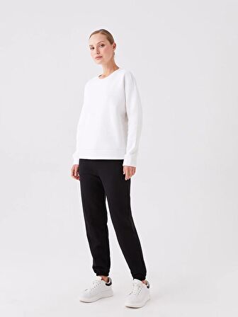 Kadın Beli Lastikli Düz Jogger Eşofman Altı