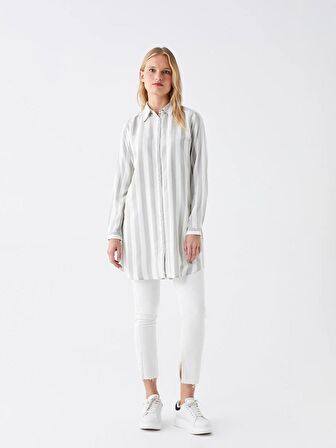 Çizgili Kadın Gömlek Tunik