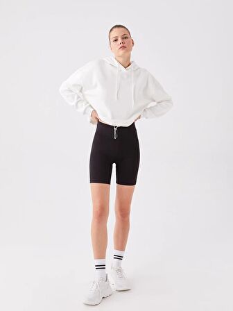 Düz Uzun Kollu Oversize Kadın Hoodie