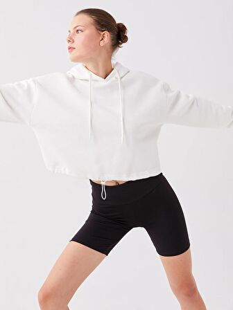 Düz Uzun Kollu Oversize Kadın Hoodie