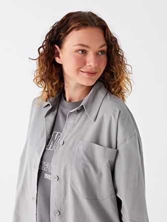 Düz Uzun Kollu Kadın Gömlek Tunik