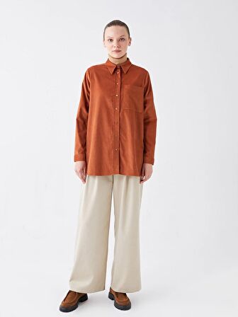 Düz Uzun Kollu Kadın Gömlek Tunik