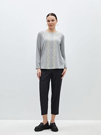 Beli Lastikli Ekose Kadın Pantolon