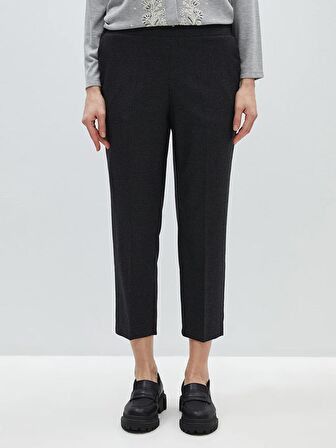 Beli Lastikli Ekose Kadın Pantolon