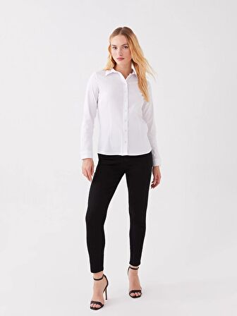 Düz Uzun Kollu Kadın Gömlek