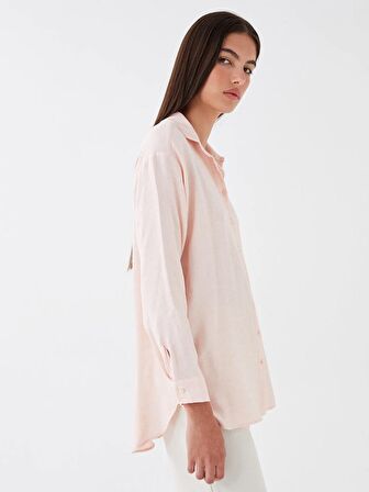 Düz Uzun Kollu Oversize Kadın Gömlek