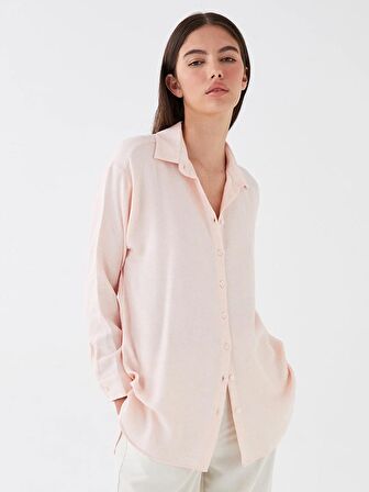 Düz Uzun Kollu Oversize Kadın Gömlek