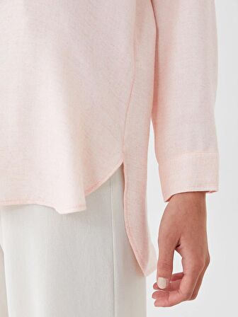Düz Uzun Kollu Oversize Kadın Gömlek