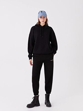 Beli Lastikli Baskılı Kadın Jogger Eşofman Altı