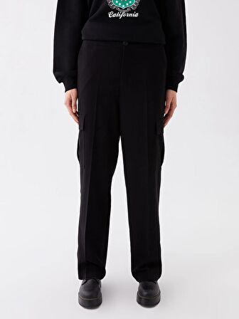 Standart Fit Gabardin Kadın Kargo Pantolon