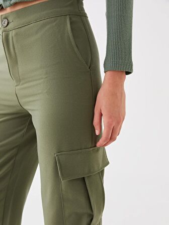 Standart Fit Gabardin Kadın Kargo Pantolon