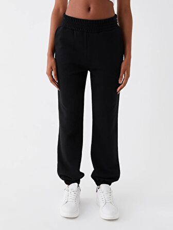 Kadın Beli Lastikli Düz Jogger Eşofman Altı