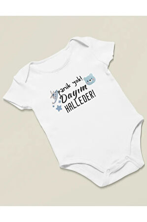 Panik Yok Dayım Halleder ! Yazılı Pamuklu Yumuşak Unisex Çıtçıtlı Body Zıbın