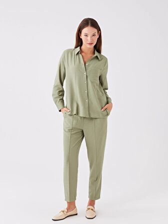 Beli Lastikli Standart Fit Kadın Pantolon