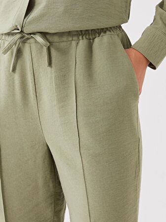 Beli Lastikli Standart Fit Kadın Pantolon